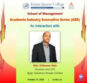 BygC session for studets of Kristu Jayanti college